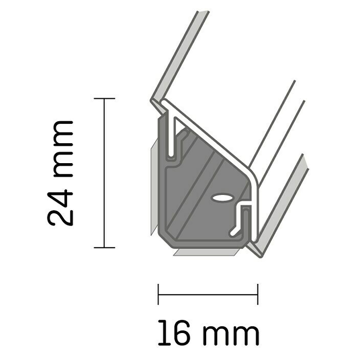 Kantoflex Wandabschlussprofil Design (Schiefer, 60 x 1,6 x 2,4 cm)