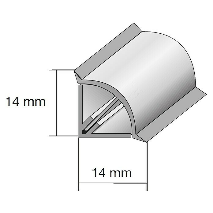 Kantoflex Wandabschlussprofil Topline (Aluminium gebürstet, 250 x 1,4 x 1,4 cm)
