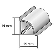 Kantoflex Wandabschlussprofil Topline (Aluminium gebürstet, 250 x 1,4 x 1,4 cm)