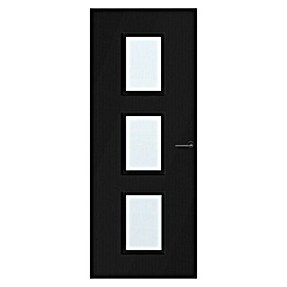 Solid Elements Binnendeur SE 4025 blank glas (88 x 201,5 cm, Draairichting: Rechts, Zwart, Opdek, Volspaan)