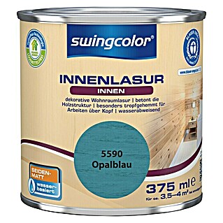 swingcolor Holzlasur Innenlasur (Opalblau, 375 ml, Seidenmatt)