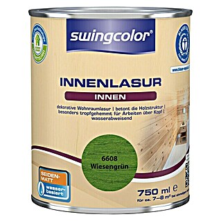 swingcolor Holzlasur Innenlasur (Wiesengrün, 750 ml, Seidenmatt)