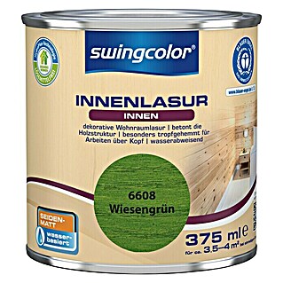 swingcolor Holzlasur Innenlasur (Wiesengrün, 375 ml, Seidenmatt)