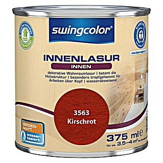 swingcolor Holzlasur Innenlasur (Kirschrot, 375 ml, Seidenmatt)