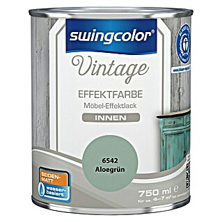 swingcolor Vintage Effektfarbe Möbel-Effektlack (Aloegrün, 750 ml, Seidenmatt, Wasserbasiert)
