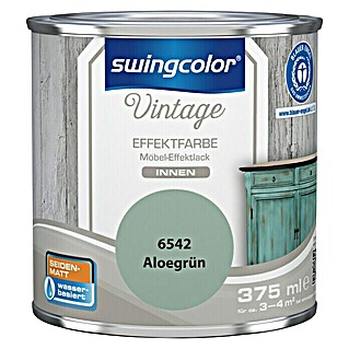 swingcolor Vintage Effektfarbe Möbel-Effektlack (Aloegrün, 375 ml, Seidenmatt, Wasserbasiert)