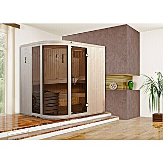Weka Elementsauna Sara 1 (Mit 7,5 kW Saunaofen mit externer Steuerung, Material Tür: Ganzglas, 194 x 194 x 199 cm)