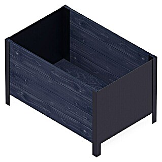 Pflanzkasten Modernbox tief (78 x 52 x 48 cm, Holz, Schwarz)