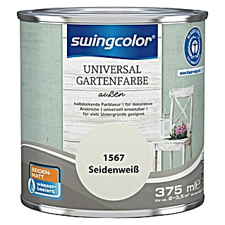 swingcolor Farblasur Universal-Gartenfarbe (Seidenweiß, 375 ml, Seidenmatt)