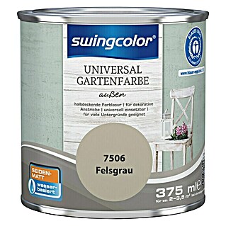 swingcolor Farblasur Universal-Gartenfarbe (Felsgrau, 375 ml, Seidenmatt)