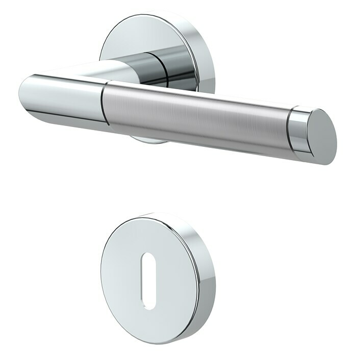 Diamond Doors Creative Zimmertürgarnitur Nebraska (Türstärke: 40 - 45 mm, Buntbart BB, Edelstahl, L-Form)