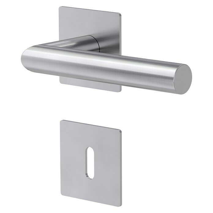Diamond Doors Design Zimmertürgarnitur Illinois (Türstärke: 40 - 45 mm, Buntbart BB, Edelstahl, L-Form)