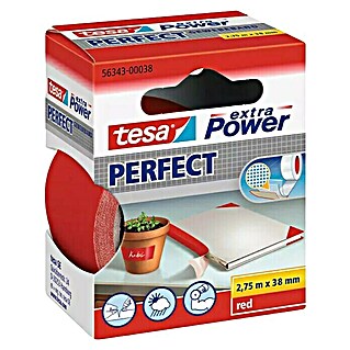 Tesa Cinta adhesiva superfuerte Perfect (Rojo, L x An: 2,75 m x 38 mm)