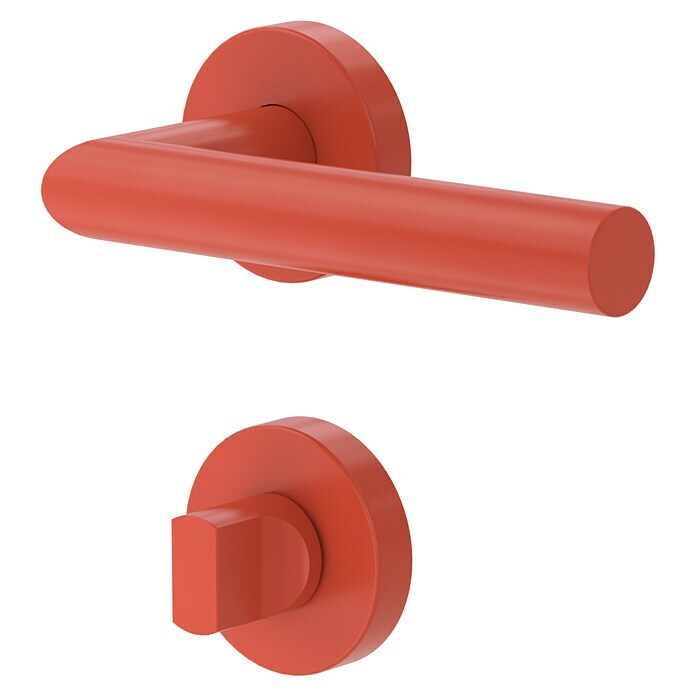 Diamond Doors WC-Türgarnitur L-Form (Türstärke: 40 - 45 mm, Schlitzkopf/Olive SK/OL, Coral)