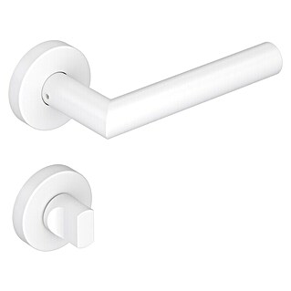 Diamond Doors Zimmertürgarnitur WC L-Form (Türstärke: 40 mm - 45 mm, Schlitzkopf/Olive SK/OL, Weiß)