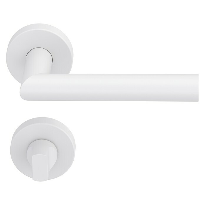 Diamond Doors WC-Türgarnitur L-Form (Türstärke: 40 - 45 mm, Schlitzkopf/Olive SK/OL, Weiß)