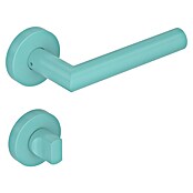 Diamond Doors WC-Türgarnitur L-Form (Türstärke: 40 - 45 mm, Schlitzkopf/Olive SK/OL, Türkis)