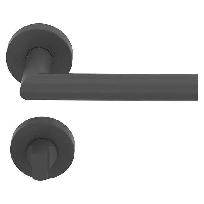 Diamond Doors WC-Türgarnitur L-Form (Türstärke: 40 - 45 mm, Schlitzkopf/Olive SK/OL, Anthrazit)