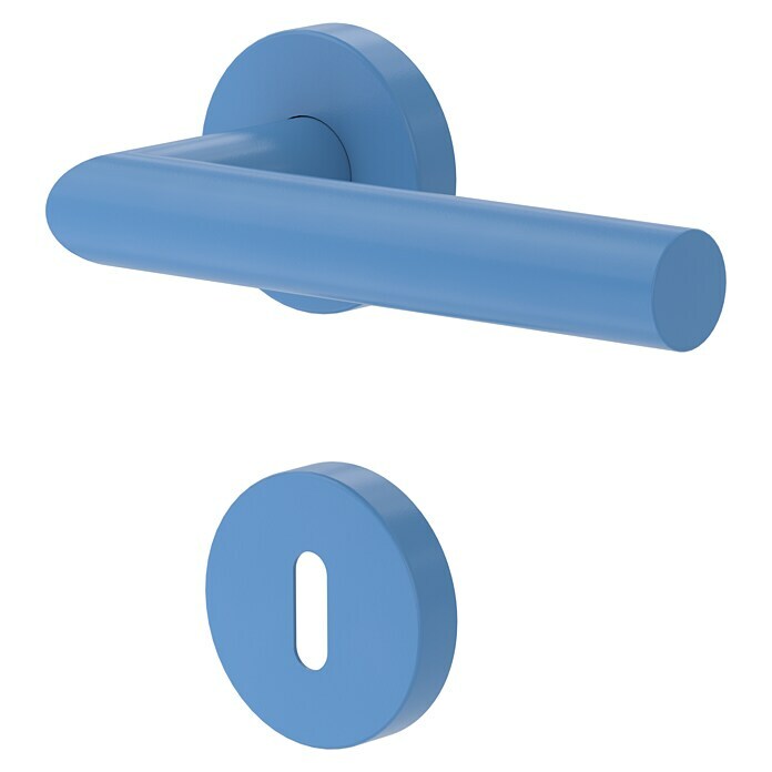 Diamond Doors Zimmertürgarnitur L-Form (Türstärke: 40 - 45 mm, Buntbart BB, Blau)