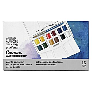 Winsor & Newton Cotman Aquarellfarben-Set Pocket Plus (12 Stk., ½ Näpfchen)