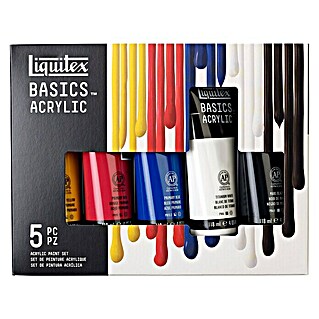 Liquitex Basics Acrylfarben-Set (5 Stk. x 118 ml, Tube)