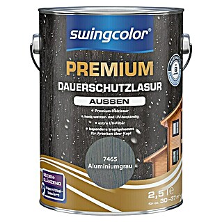 swingcolor Premium Dauerschutzlasur (Aluminiumgrau, 2,5 l, Seidenglänzend, Lösemittelbasiert)