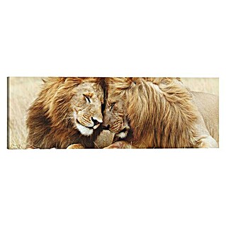 Holzbild Deco Block (Pair of Lions, B x H: 118 x 40 cm)