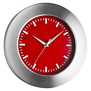 TFA Dostmann Okrugli zidni sat (Crveno-srebrno boje, Promjer: 30 cm)