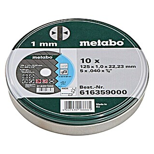 Metabo Trennscheiben-Set (Durchmesser: 125 mm, Bohrung: 22,23 mm, 10 Stk.)