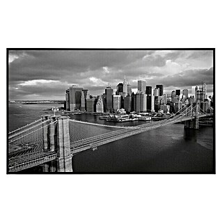 Papermoon Infrarot-Bildheizkörper Brooklyn Bridge schwarz / weiss (100 x 60 cm, 600 W)