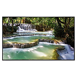 Papermoon Infrarot-Bildheizkörper Waldwasserfall Laos (100 x 60 cm, 600 W)