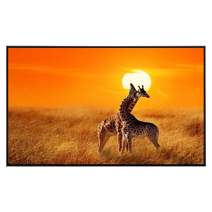 Papermoon Infrarot-Bildheizkörper Giraffen gegen Sonnenuntergang 
