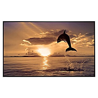 Papermoon Infrarot-Bildheizkörper Springender Delfin (120 x 60 cm, 750 W)