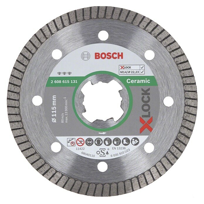 Bosch Professional X-Lock Disco de corte de diamante Best for Ceramic Extra Clean Turbo 