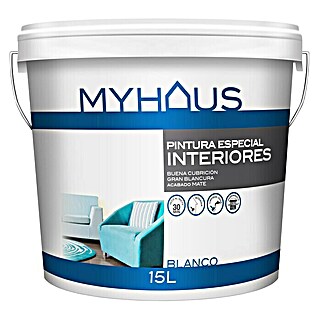 Pintura para paredes MyHaus (Blanco, 15 l, Mate)