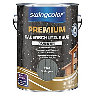 swingcolor Premium Dauerschutzlasur (Stahlgrau, 2,5 l, Seidenglänzend, Lösemittelbasiert)