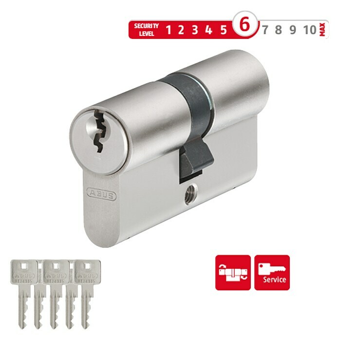 3 Schlüssel Profilzylinder Abus 35+35mm ms 