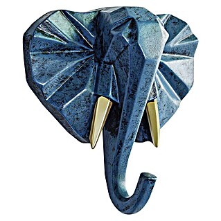 Garderobenhaken Elefant (L x B x H: 10,6 x 4 x 10,8 cm, Blau)