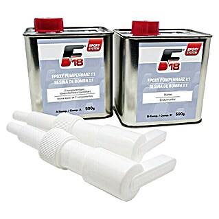 F18 Epoxidharz-Set (1 x Epoxidharz (500g), 1 x Härter (500 g), 1 x Pumpen Set)