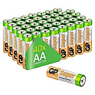 GP Super Batterie AA Mignon/LR6, Alkaline (1,5 V, 40 Stk.)