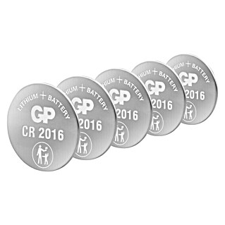 GP Lithium Batterie Knopfzellen CR2016 3V (5 Stk.)