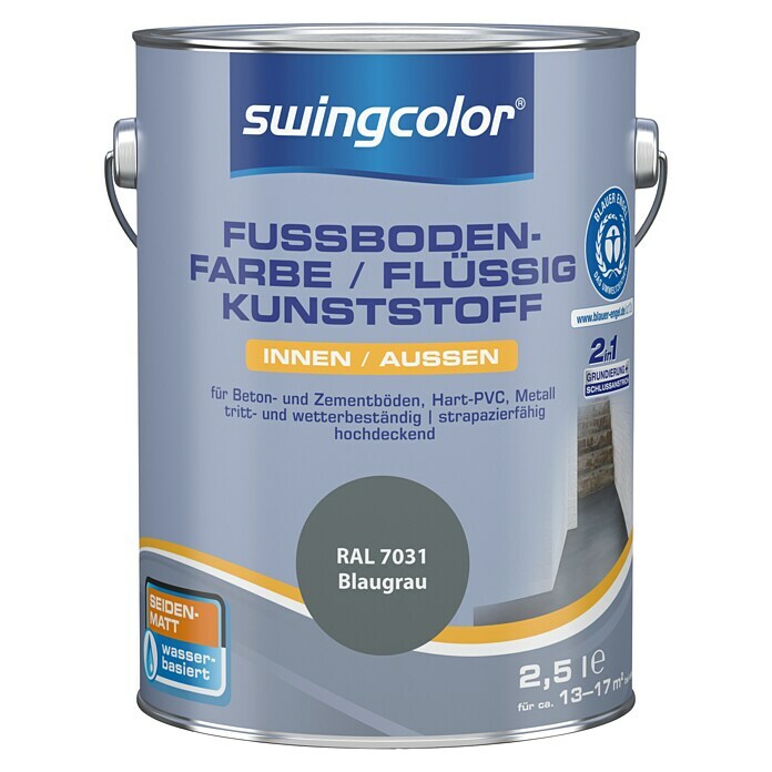 swingcolor 2in1 Flüssigkunststoff / Fußbodenfarbe RAL 7031 