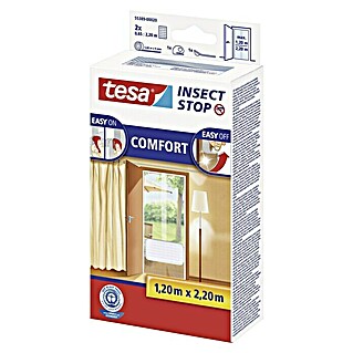 Tesa Insect Stop Insektenschutzgitter (Farbe Gewebe: Weiß, B x L: 120 x 220 cm, Klettbefestigung)