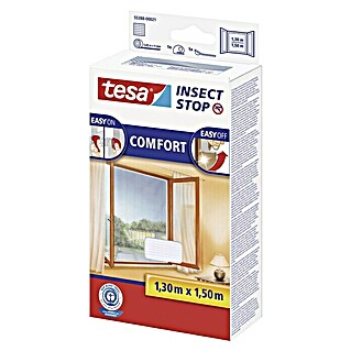 Tesa Insect Stop Insektenschutzgitter Comfort (Farbe Gewebe: Weiß, L x B: 150 x 130 cm, Klettbefestigung)