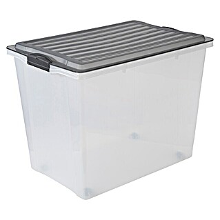 Rotho Stapelbox Compact (L x B x H: 57 x 41,3 x 43,5 cm, Deckelfarbe: Anthrazit, Kunststoff, Rollen)