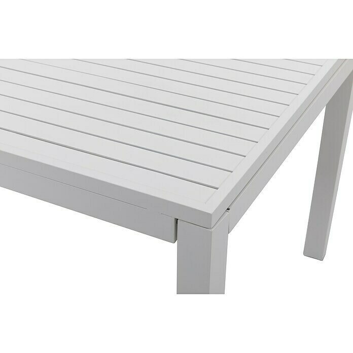 Mesa extensible de jardín Enora (L x An x 160 x 90 x 75,5 cm, Aluminio, Blanco) | BAUHAUS