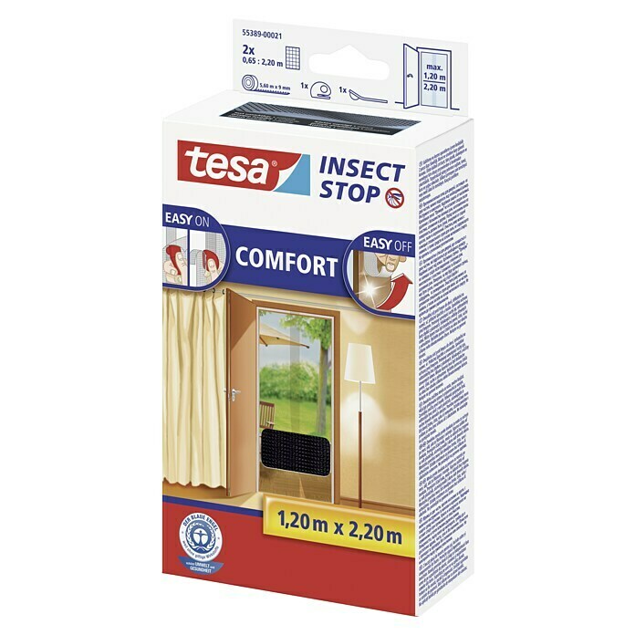 tesa® Fliegengitter Insect Stop Standard für Türen 2 x 0,65 x 2,2m 