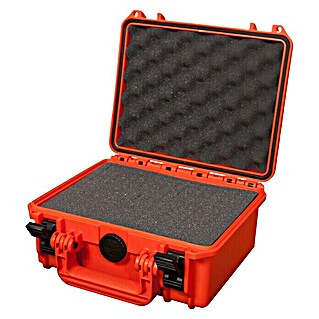 Wasserdichter Koffer MAX235 (L x B x H: 258 x 243 x 118 mm, Kunststoff, Mit Würfelschaumstoffeinlage, Orange)