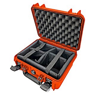 Wasserdichter Koffer MAX300CAM (L x B x H: 336 x 300 x 148 mm, Kunststoff, Mit Fototasche, Orange)