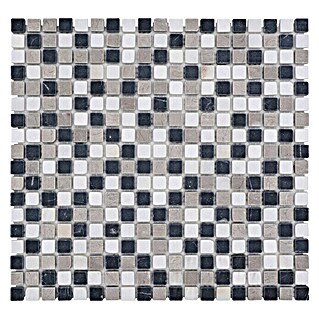 Mosaikfliese Quadrat Mix MOS 15/1125 (32,2 x 30,5 cm, Beige/Grau/Schwarz, Matt)